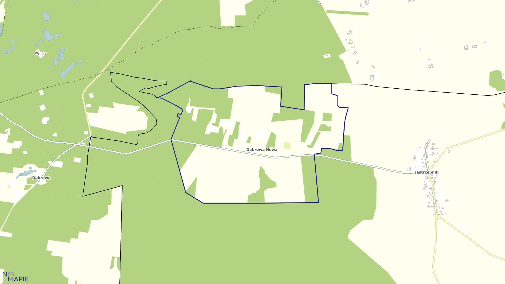 Mapa obrębu DĄBROWA NOWA w gminie Kuślin